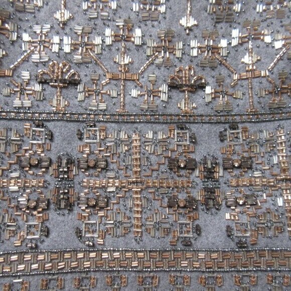 NWT J.Crew Collection Embellished Cocoon Coat in Gray Beaded Wool Topcoat 8 - Picture 5 of 14